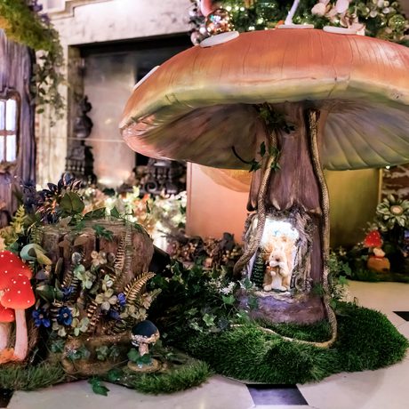 Neverland - a indoor Peter Pan experience. Showing a close up detail of a fairy garden.