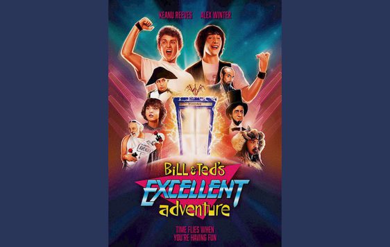 Movie poster for Bill & Ted's Excellent Adventure.