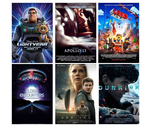 Collage off movies posters for children and adults.