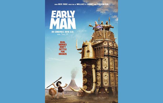 Movie poster for Early Man on a blue background.