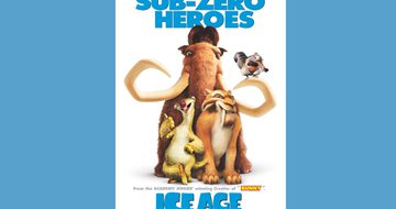 Ice Age Sub Zero Heroes film poster on blue background.