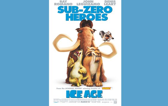 Ice Age Sub Zero Heroes film poster on blue background.