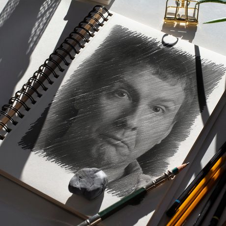 Mock up of a sketch of Joe Lycett.