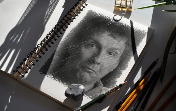 Mock up of a sketch of Joe Lycett.