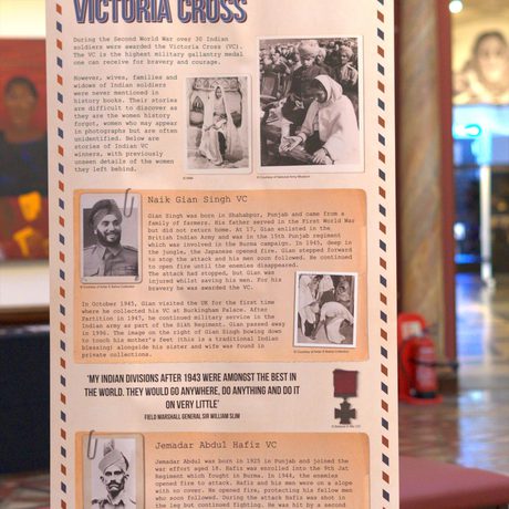 A poster or display label in a gallery setting.