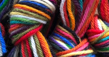 Close up of multi-coloured wool.