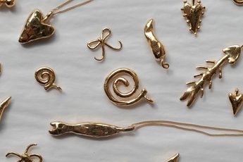 A selection of fold effect jewellery items in all shapes and sizes.