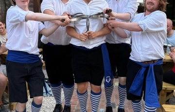 Group of people dancing.