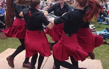 Group of people dancing.