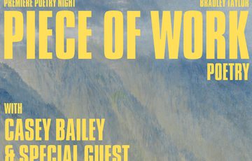 Piece of work poetry night March 26 with landscape painting.