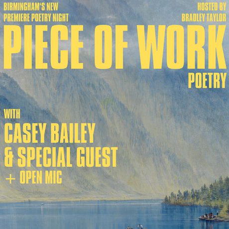Piece of work poetry night March 26 with landscape painting.