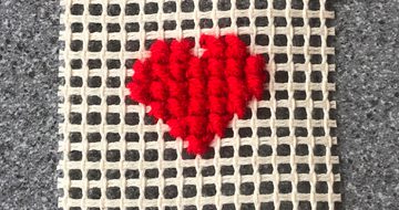 A patchwork heart.