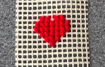 A patchwork heart.