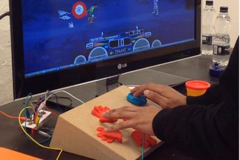 A computer game on a screen with someone player on the console.