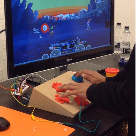 A computer game on a screen with someone player on the console.