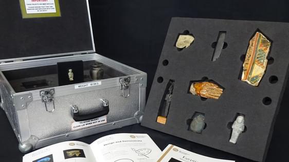Loans box with Egyptian Funerary items and accompanying booklet