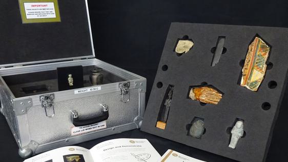 Egyptian items with accompanying booklet