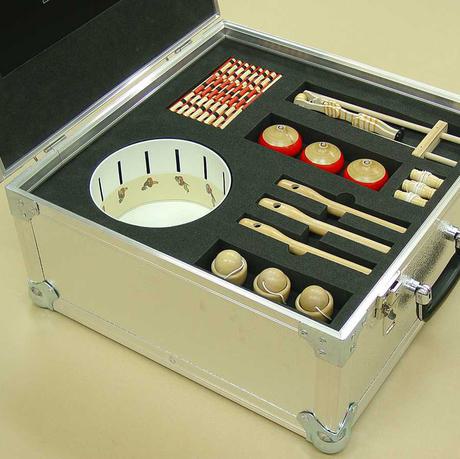 Loans Box with Jacob’s ladders, cup and balls, Archie acrobats, wooden tops and a zoetrope.