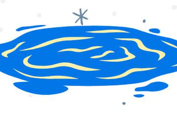 Illustration of an icy puddle