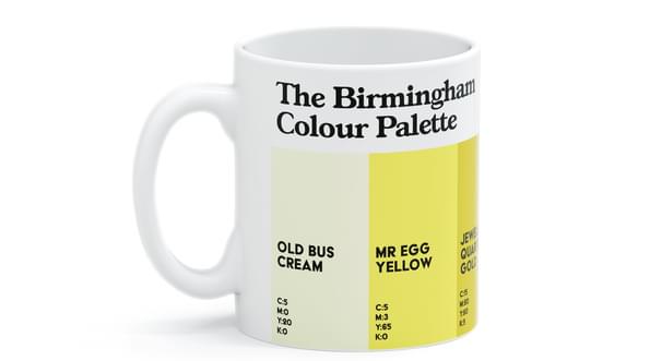 Mug with colour palette on it.