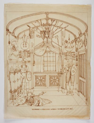 Wilkinson Tracing, Design for the armoury at Abbotsford, 1820.