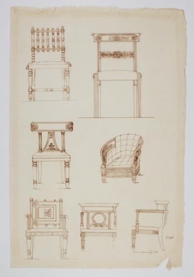 Tracing design for seven chairs
