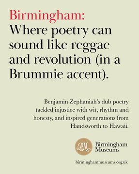 Birmingham: Where poetry can sound like reggae and revolution (in a Brummie accent).