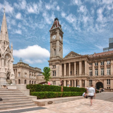 Exterior view of museum with Chamberlain memorial