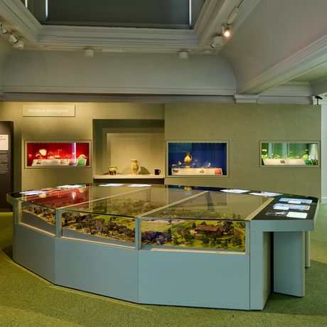 A large model of Birmingham on display in the centre of the gallery.