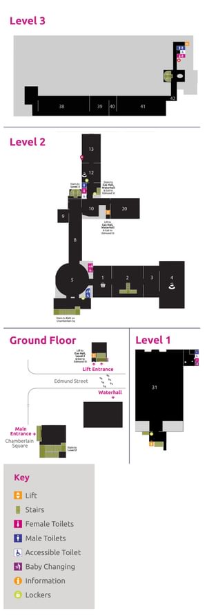 Floor plan of Birmingham Museum & Art Gallery.