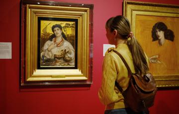 A person looking at a painting of Medea.