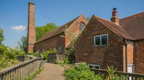 Path to brick-built water mill buildings