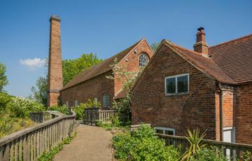 Path to brick-built water mill buildings