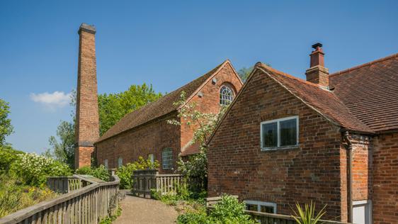 Path to brick-built water mill buildings