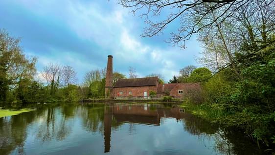 Sarehole Mill and with pond in front.