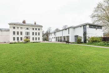 Wide view of Soho House and visitor centre building