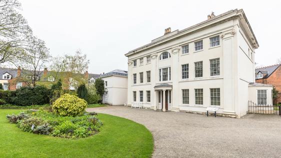 Front view of Soho House and garden