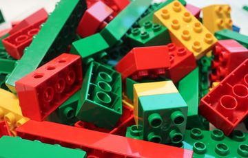 A group of LEGO pieces