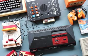 Group of games consoles from above