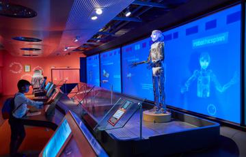 A life size robot on display.