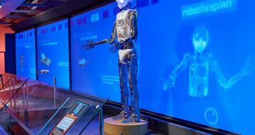 A life size robot on display.