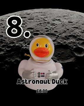 8. A plastic duck as an astronaut.