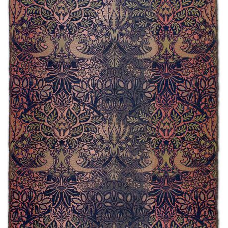 A textile design with doves and roses.