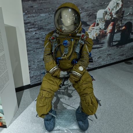 Soviet/Russian space plan pressure suit on display.