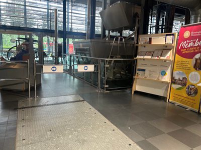 Entrance gates through to the machinery display.