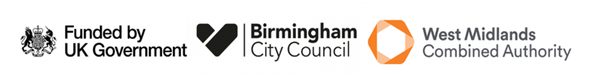 Funded by UK Government, Birmingham City Council, West Midlands Combined Authority.