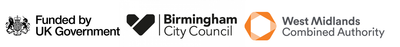 Funded by UK Government, Birmingham City Council and West Midlands Combined Authority.